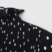 ドットプリント　スモッキングワンピース（カチューシャ付き）