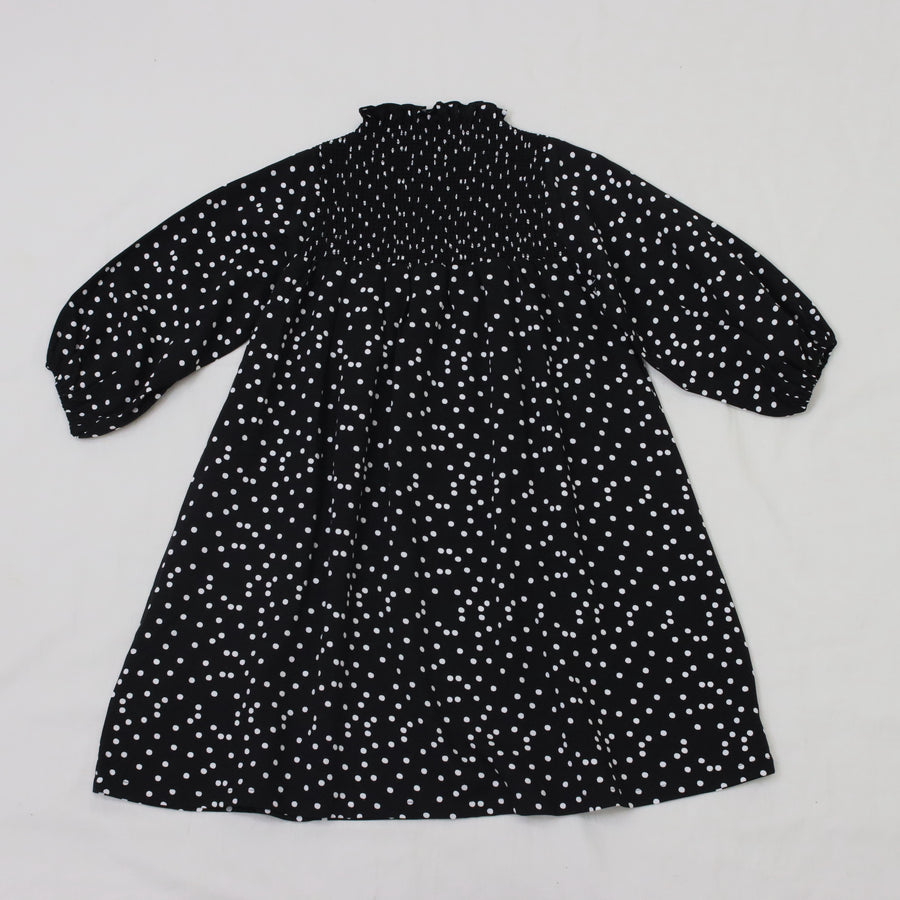 ドットプリント　スモッキングワンピース（カチューシャ付き）