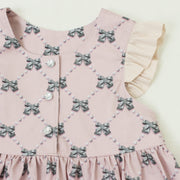 リボンパールプリント　ジャンパースカート