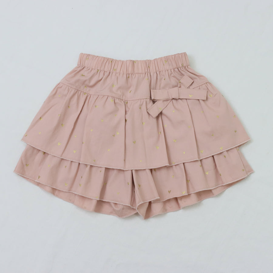 ラメハートプリント　キュロットパンツ