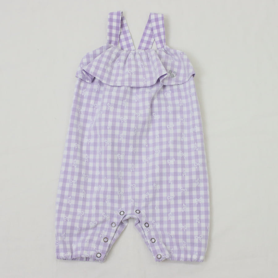 ギンガムレース　ベビーサロペット