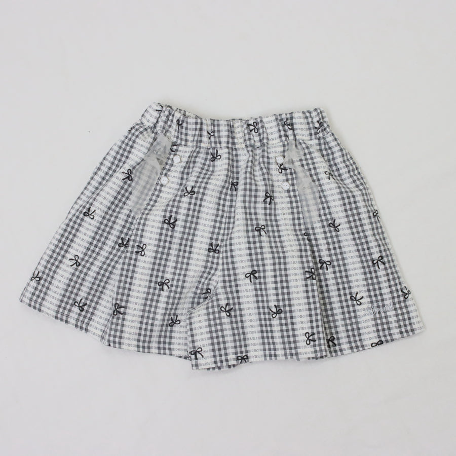 モノトーンチェック　キュロットパンツ