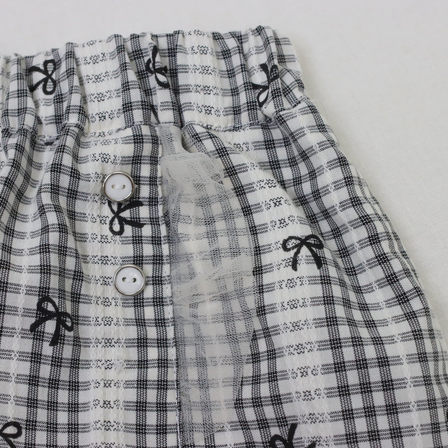 モノトーンチェック　キュロットパンツ