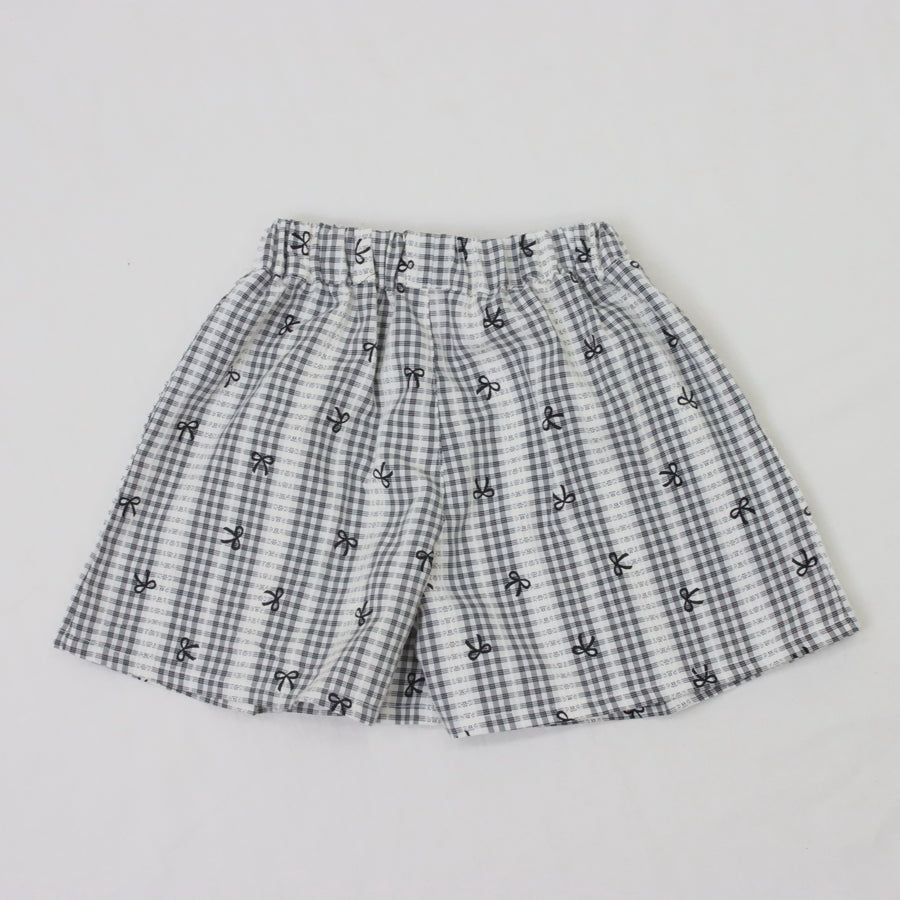 モノトーンチェック　キュロットパンツ