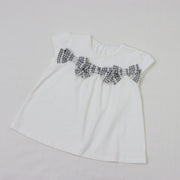 チェックリボン　Tシャツ