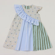 ななめショルダーフリルワンピース