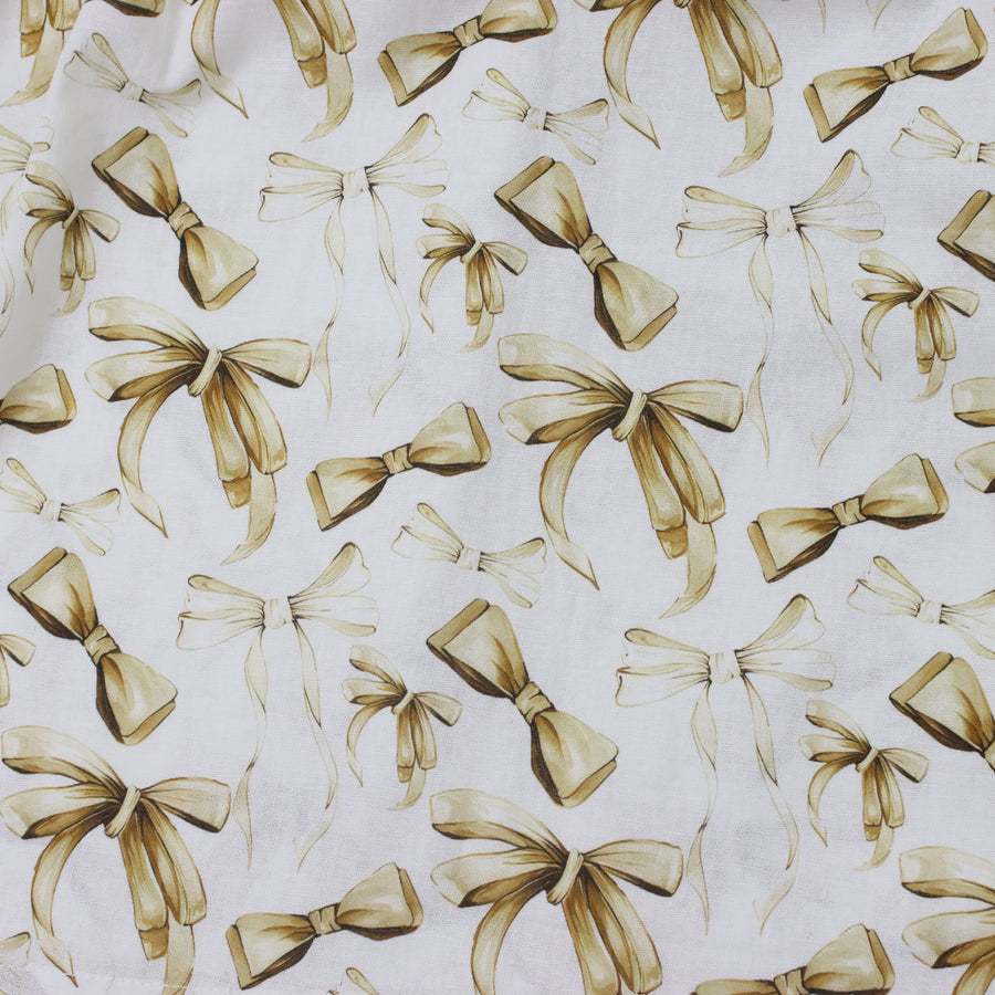 リボンプリントスモッキングワンピース