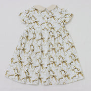 リボンプリントスモッキングワンピース