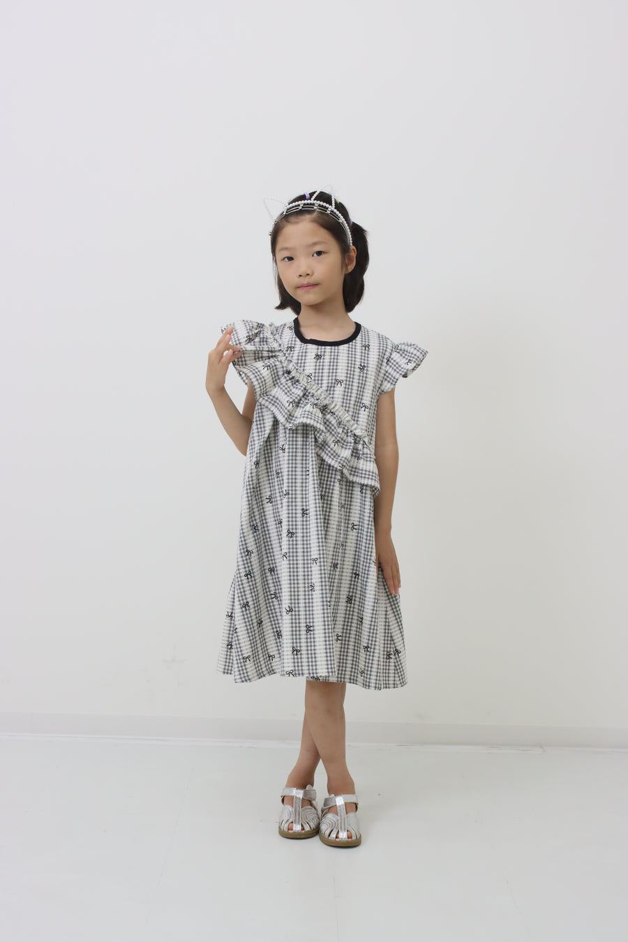 モノトーンチェックワンピース