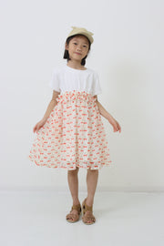 【フラワープリント＆チェリープリント】ワンピース