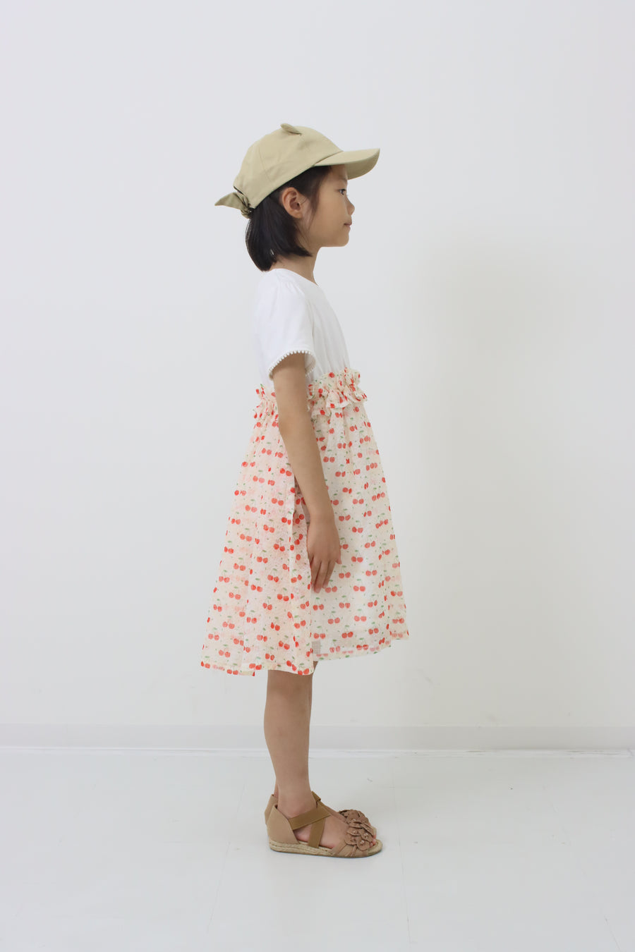 【フラワープリント＆チェリープリント】ワンピース