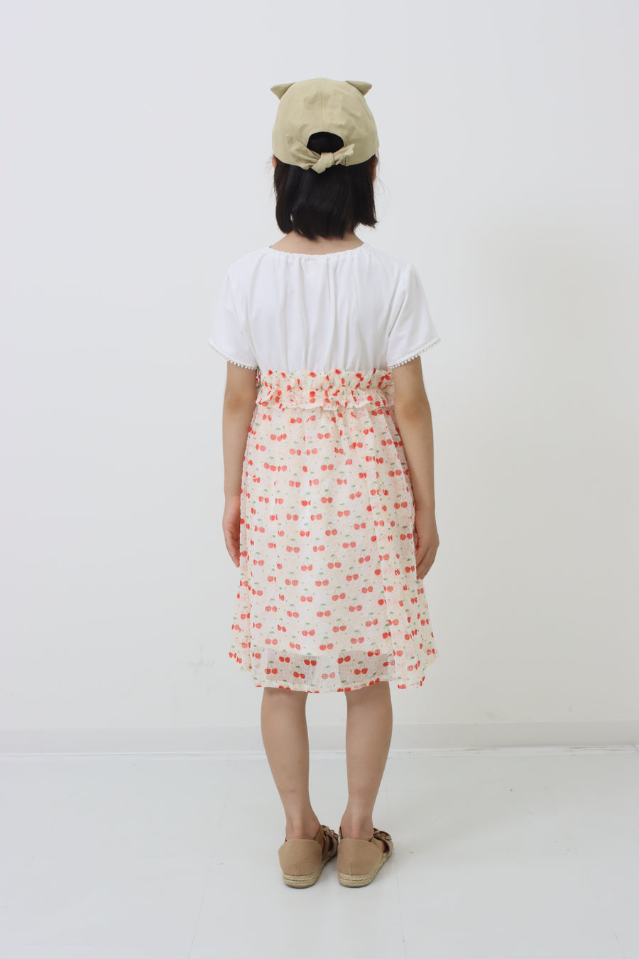 【フラワープリント＆チェリープリント】ワンピース