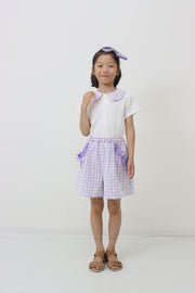 ギンガムレース　キュロットパンツ