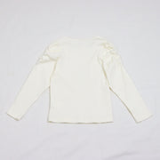 袖シャーリング テレコTee