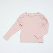袖シャーリング テレコTee