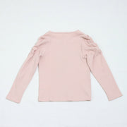袖シャーリング テレコTee