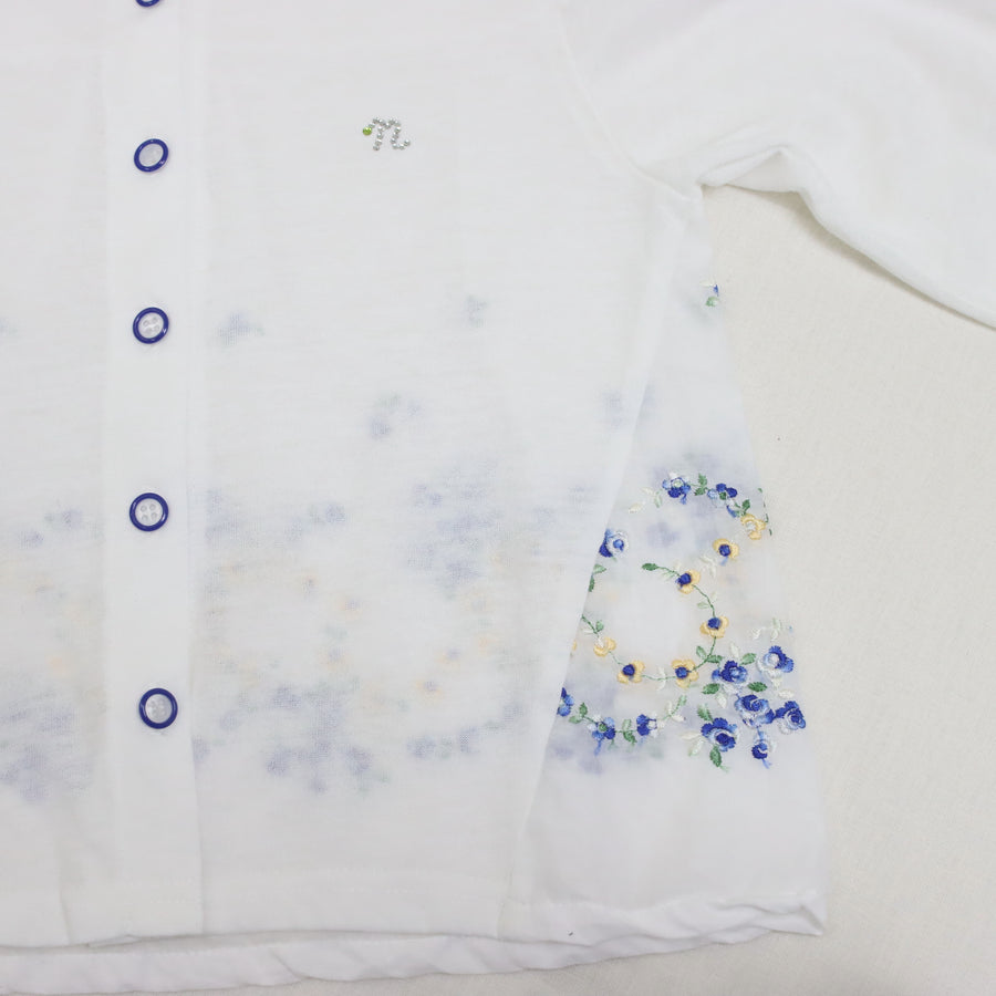フラワー刺繍　カーディガン