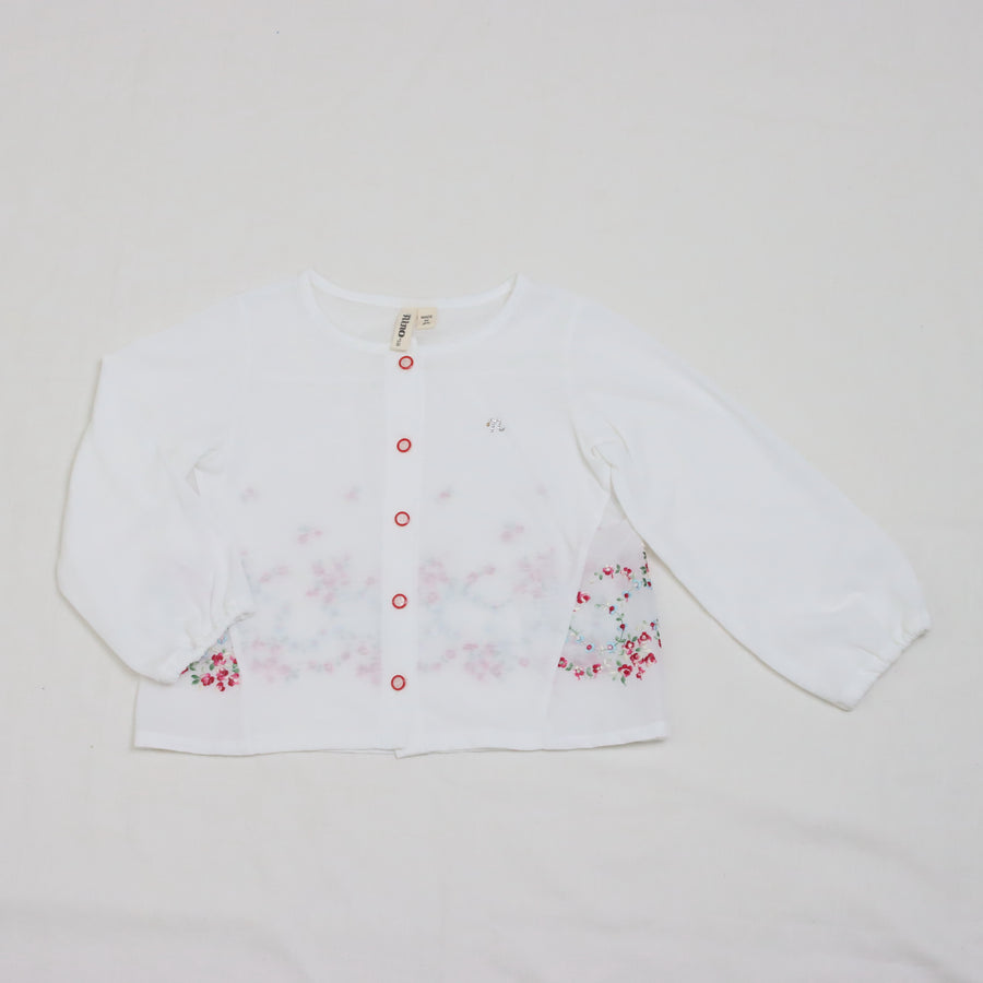 フラワー刺繍　カーディガン