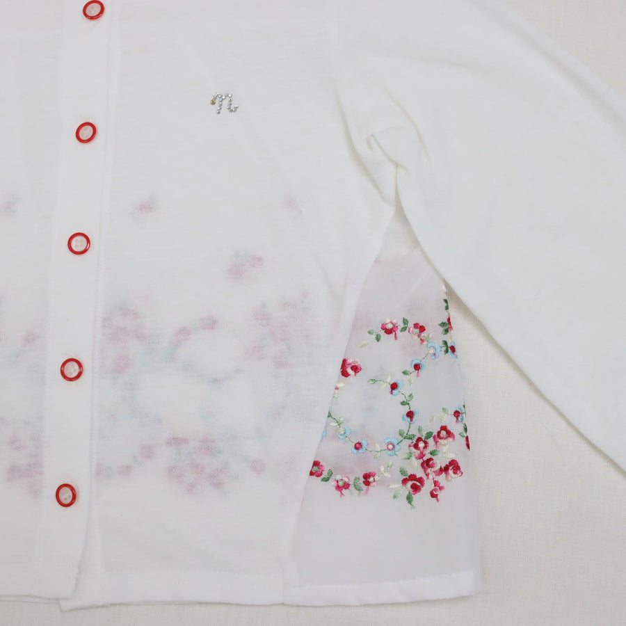フラワー刺繍　カーディガン