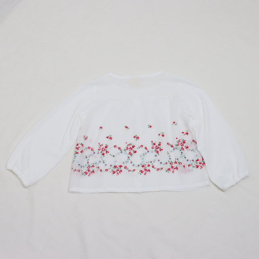 フラワー刺繍　カーディガン