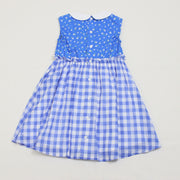 小花×ギンガム丸襟ワンピース