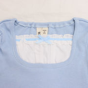 袖ギャザーレイヤード風 ロンTee