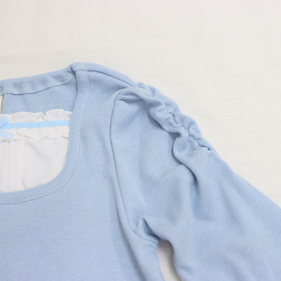 袖ギャザーレイヤード風 ロンTee