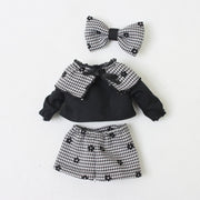 フラワー＆千鳥格子柄のセットアップ