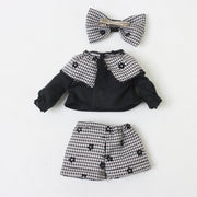 フラワー＆千鳥格子柄のセットアップ