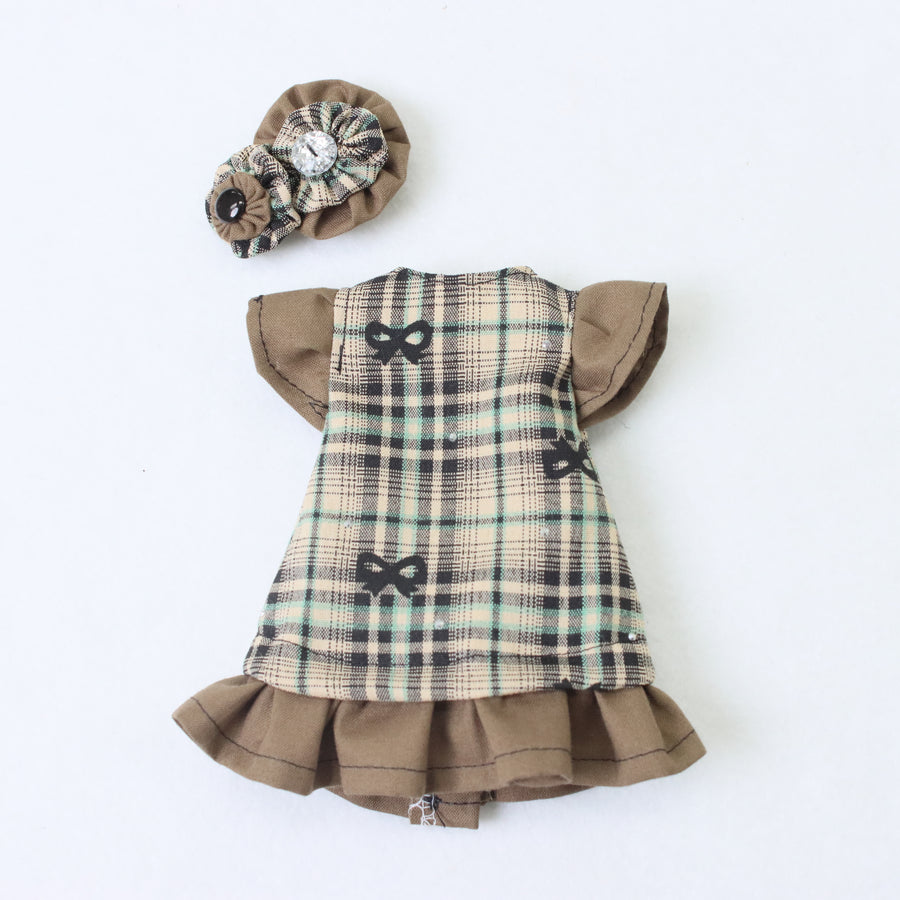 キラキラリボンチェックのワンピース