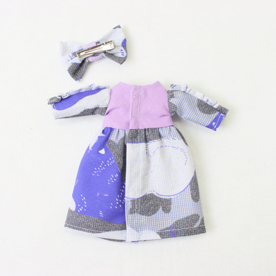 フリル袖ネコ柄ワンピース