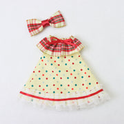チェック＆ドットのクリスマスドレス1