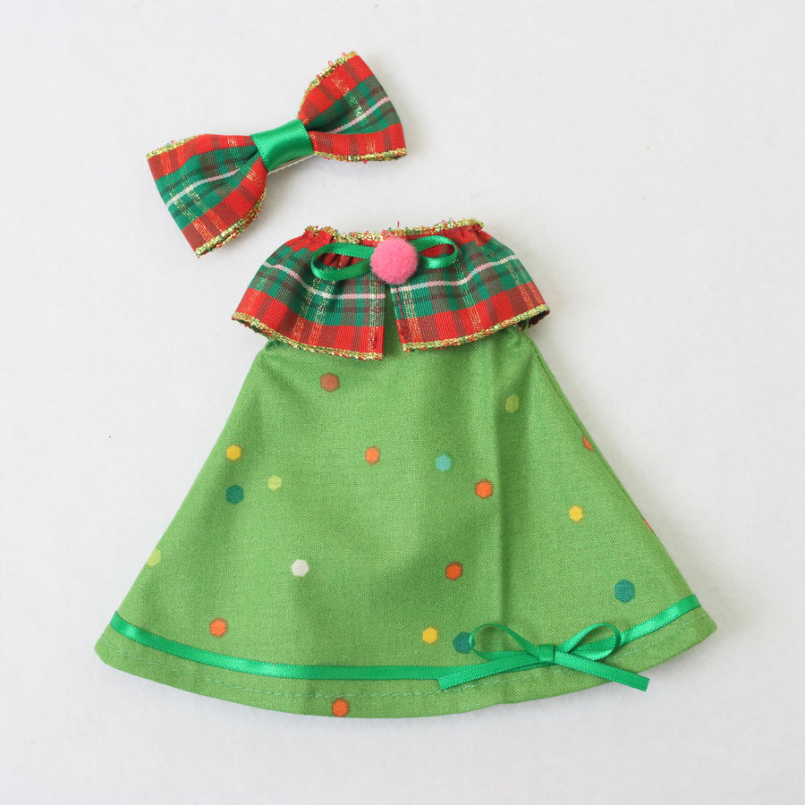 チェック＆ドットのクリスマスドレス2
