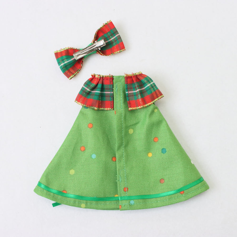 チェック＆ドットのクリスマスドレス2
