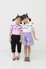 パール釦 6分丈パンツ