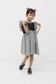 【130～140cm】ワンピース/ギンガムハートフロッキー