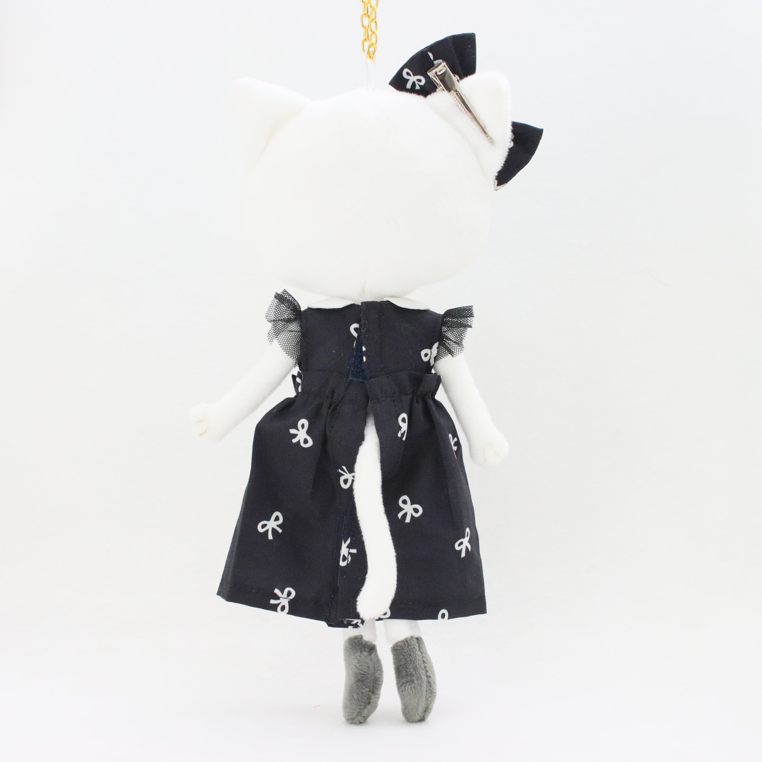 リボンプリント丸襟ワンピース