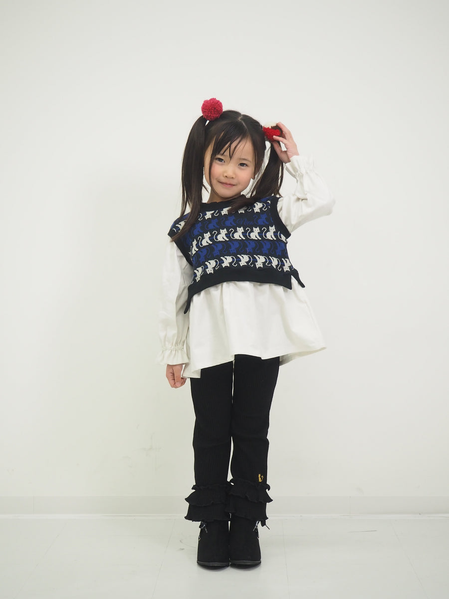 裾フリルカットソーロングパンツ☆大人サイズ