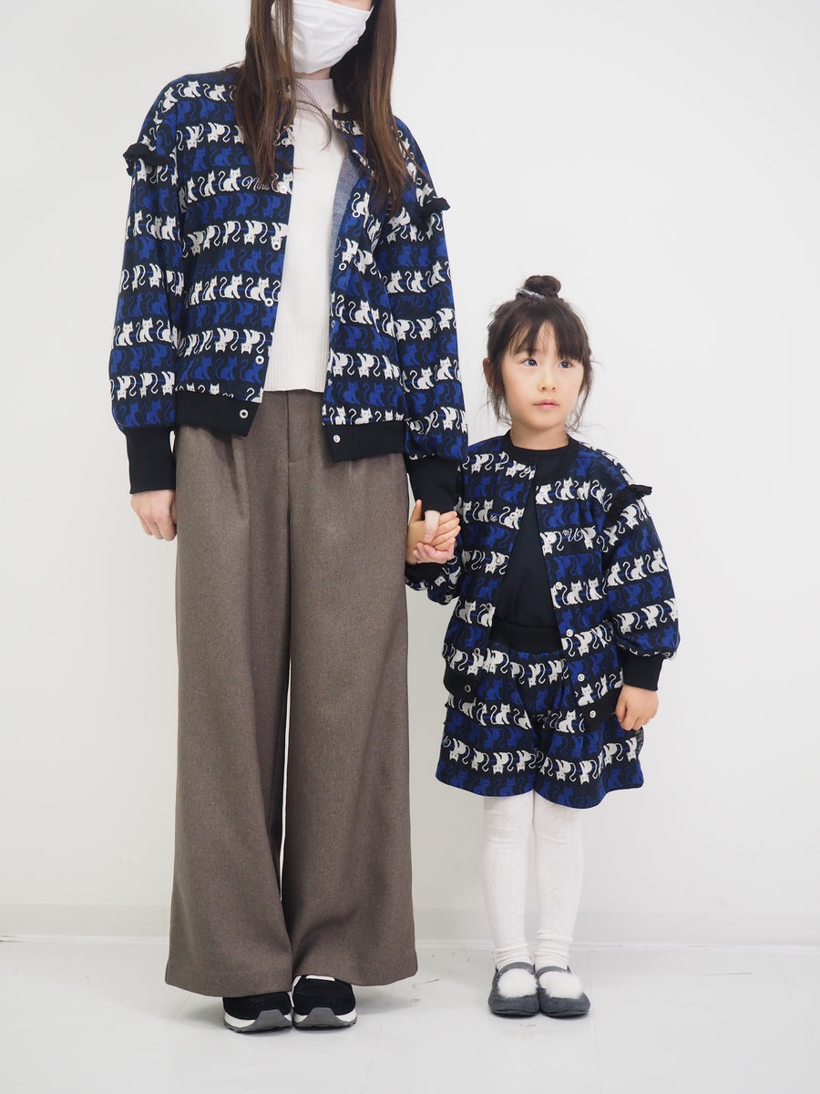 ねこボーダージャガード 2WAYプルオーバー