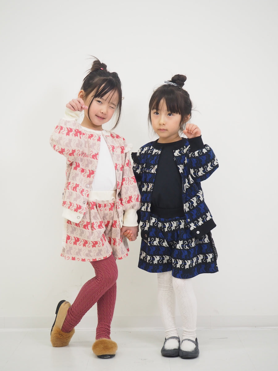 ねこボーダージャガード 2WAYプルオーバー