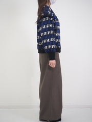 ねこボーダージャガード 2WAYプルオーバー(大人サイズ)