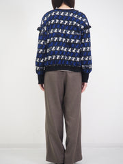 ねこボーダージャガード 2WAYプルオーバー(大人サイズ)