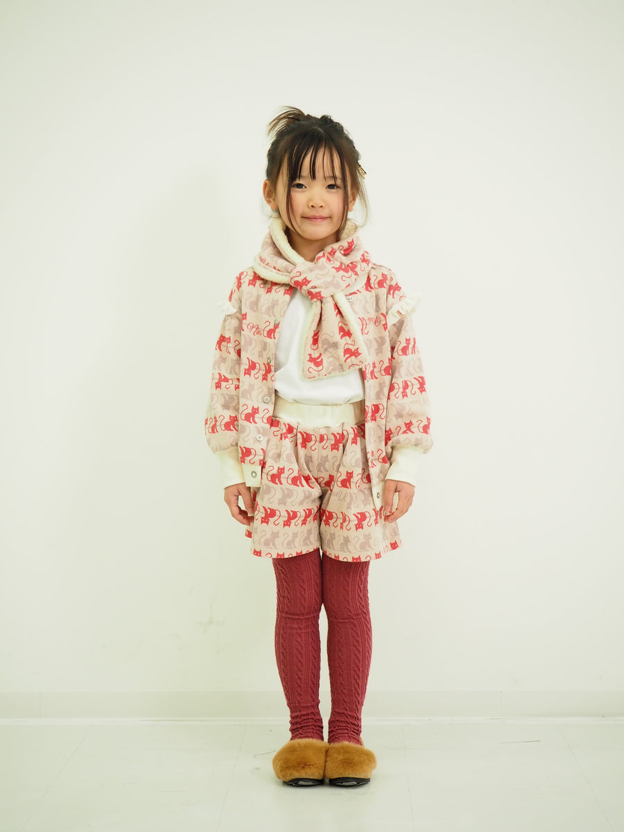 ねこボーダージャガード 2WAYプルオーバー