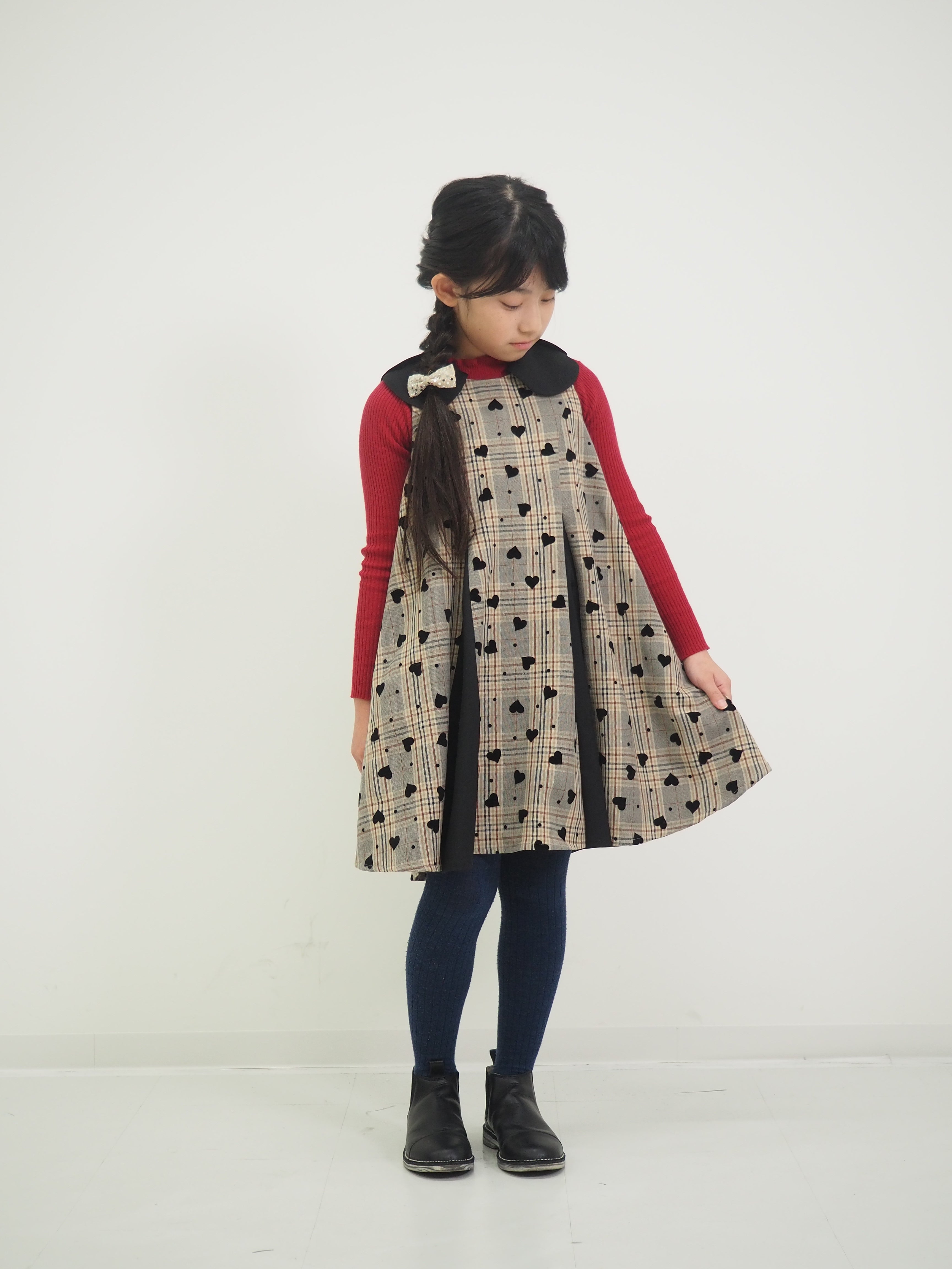 先染めハートフロッキージャンパースカート – nino公式オンラインショップ