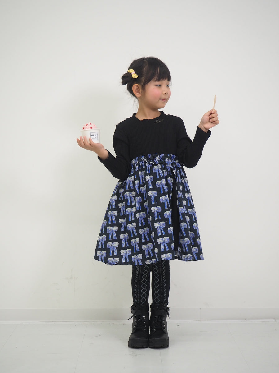 リボンプリントワンピース