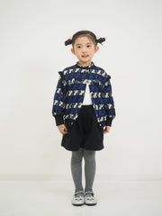 ねこボーダージャガード 2WAYプルオーバー