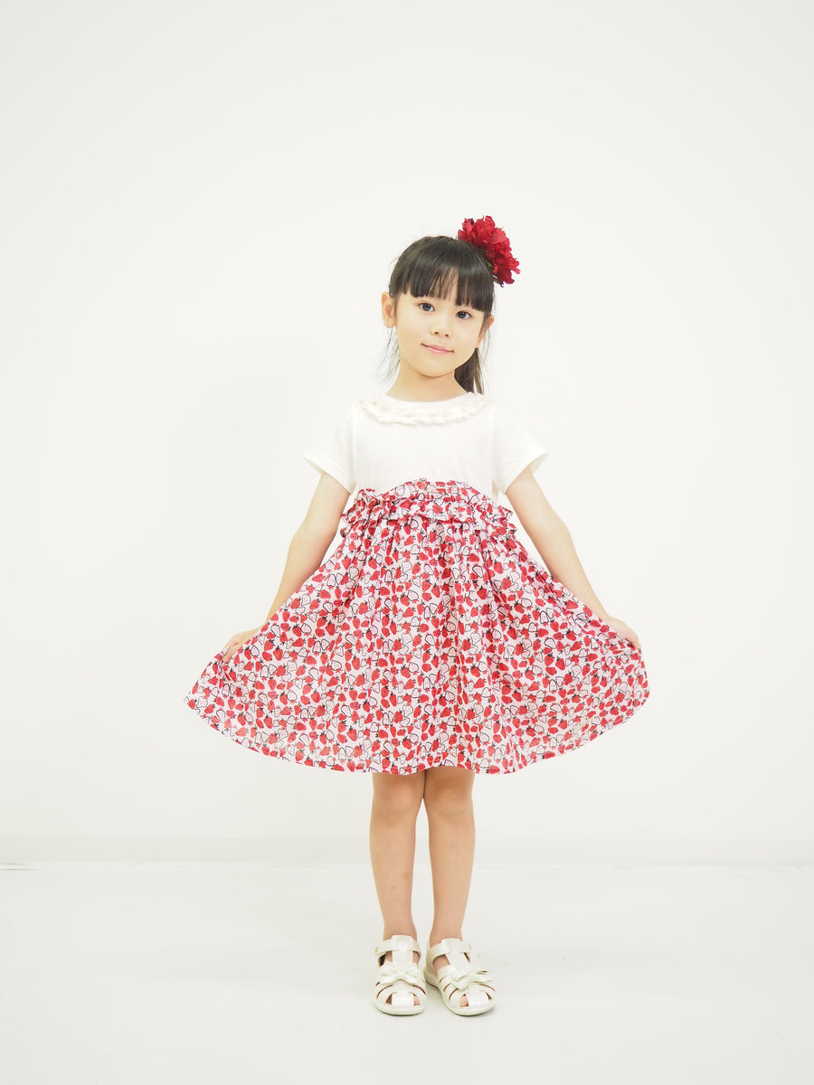 【ストロベリープリント＆フラワープリント】ワンピース