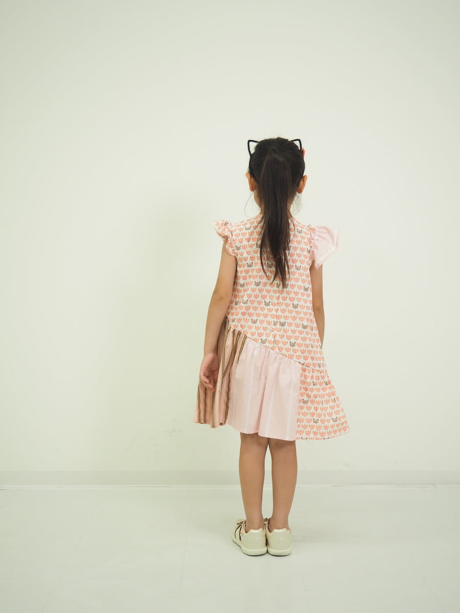 ななめショルダーフリルワンピース