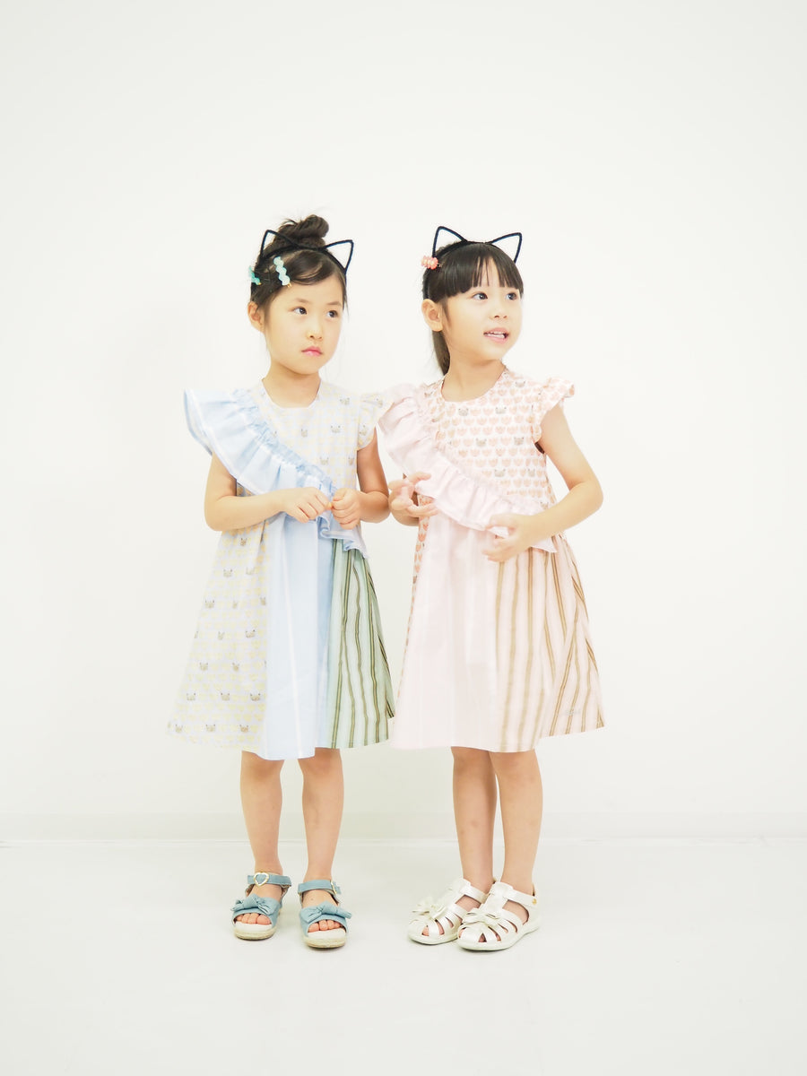 ななめショルダーフリルワンピース