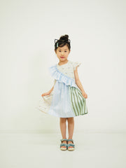 ななめショルダーフリルワンピース